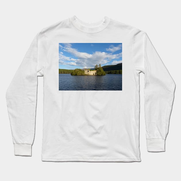 Loch an Eilein, Scotland Long Sleeve T-Shirt by Chris Petty